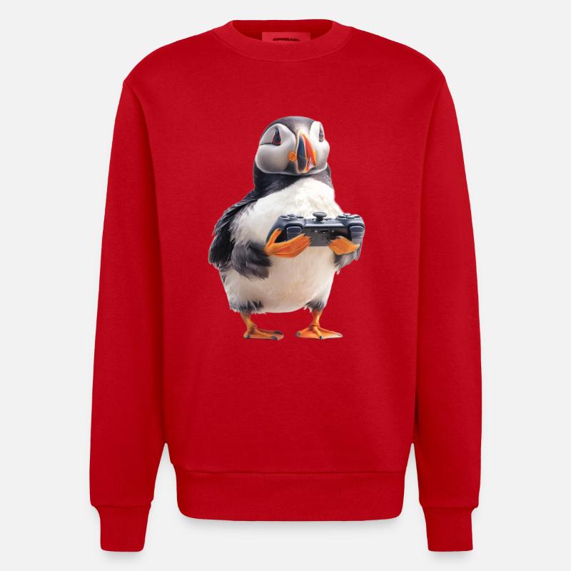 Macareux - Sweat bio épais oversize fabriqué en UE - rouge