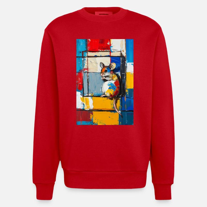 Dormouse - Heavyweight Oversized Organic Crew Neck Made in EU - red
