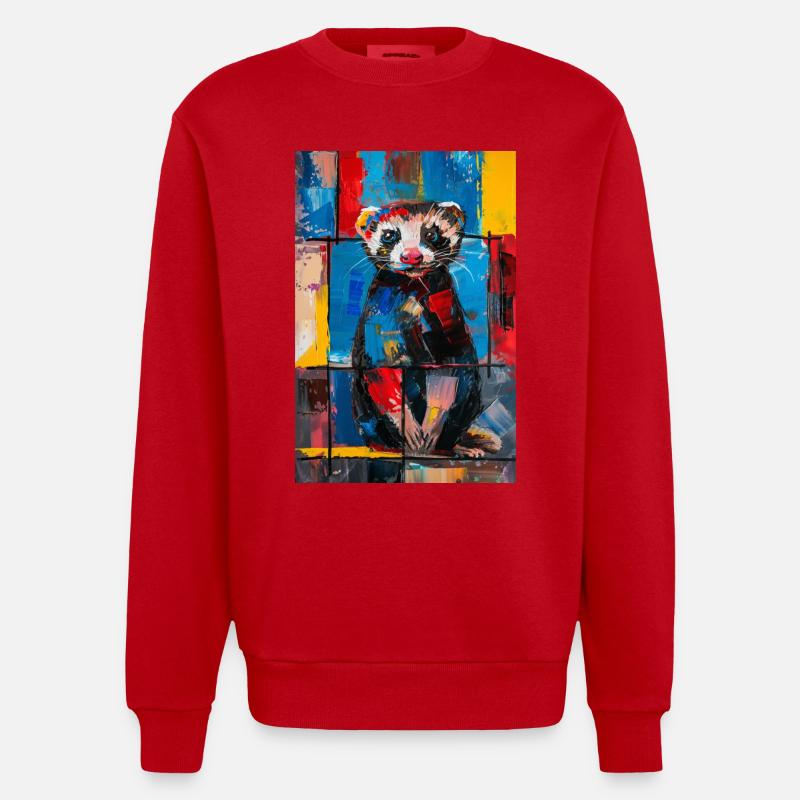 Frettchen - Heavyweight Oversized Organic Crew Neck Made in EU - Rot