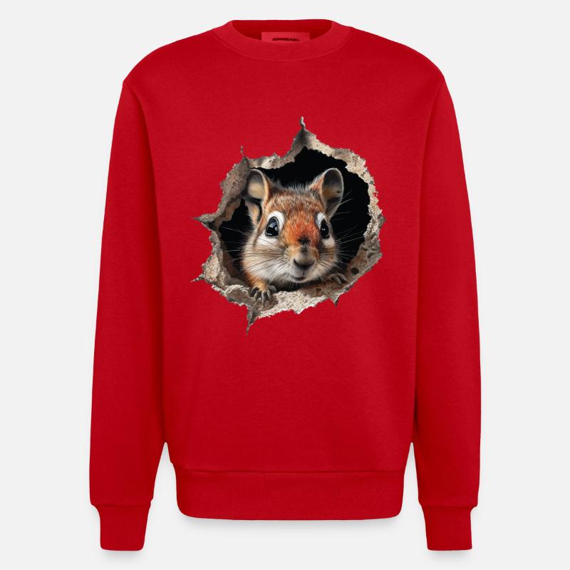 Tranquilizer Bomber - Heavyweight Oversized Organic Crew Neck Made in EU - red