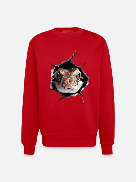 Schlange - Heavyweight Oversized Organic Crew Neck Made in EU - Rot