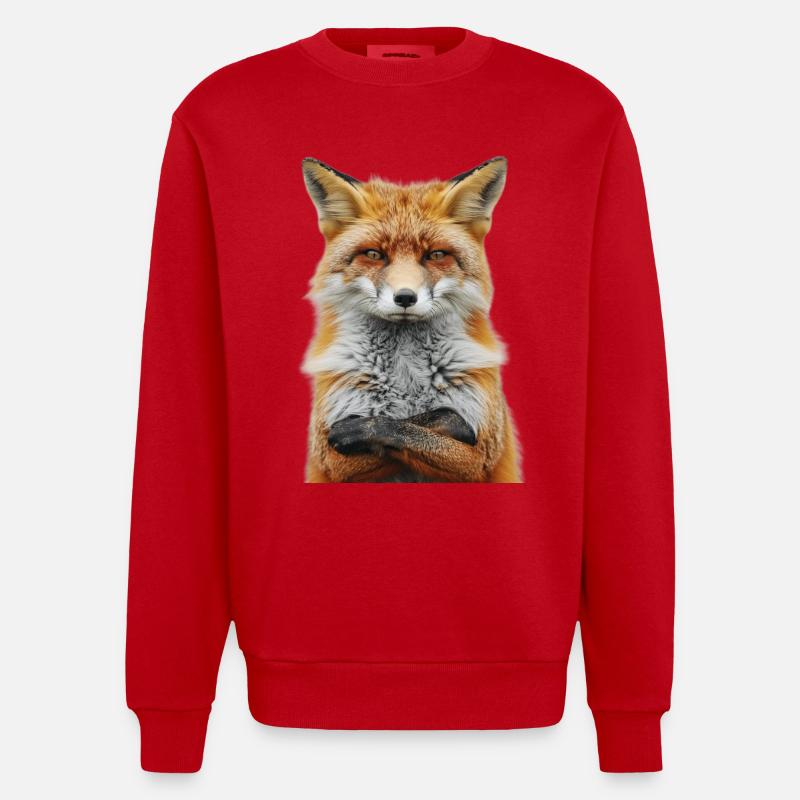 Fuchs - Heavyweight Oversized Organic Crew Neck Made in EU - Rot