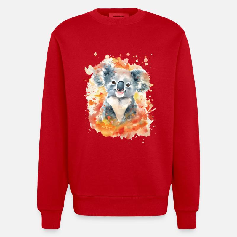 Koala - Sweat bio épais oversize fabriqué en UE - rouge