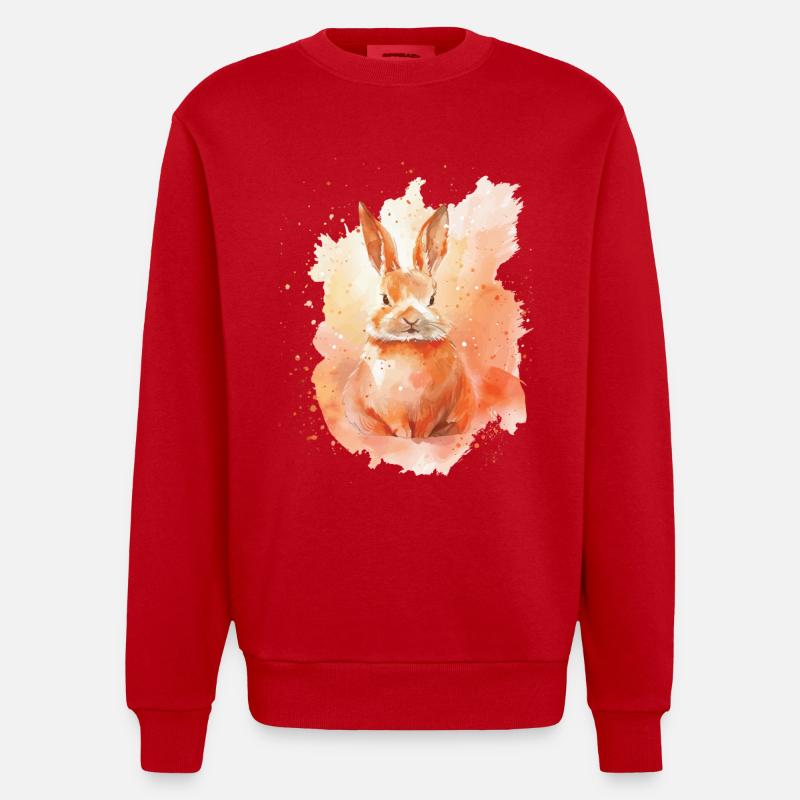 Lapin - Sweat bio épais oversize fabriqué en UE - rouge