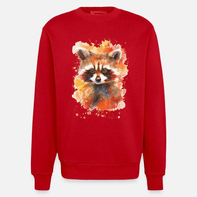Raton laveur - Sweat bio épais oversize fabriqué en UE - rouge