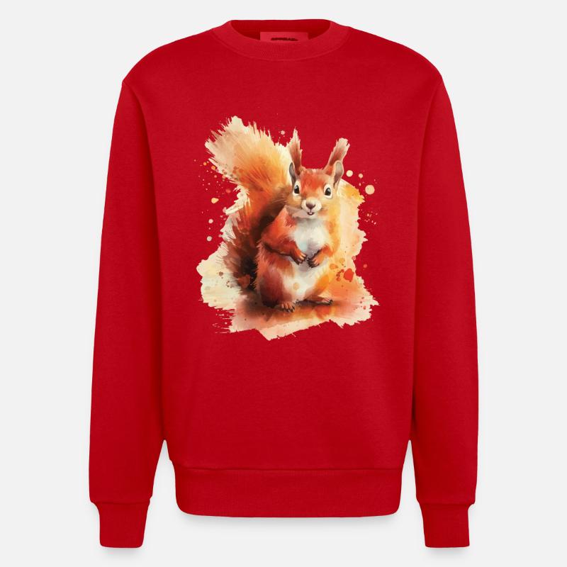 Eichhörnchen - Heavyweight Oversized Organic Crew Neck Made in EU - Rot