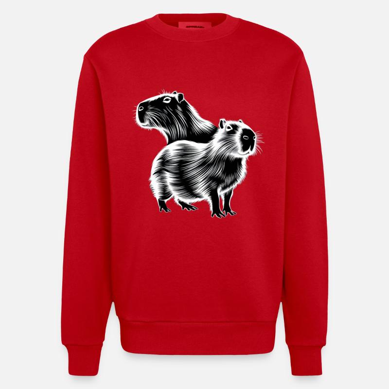 Capybara - Sweat bio épais oversize fabriqué en UE - rouge