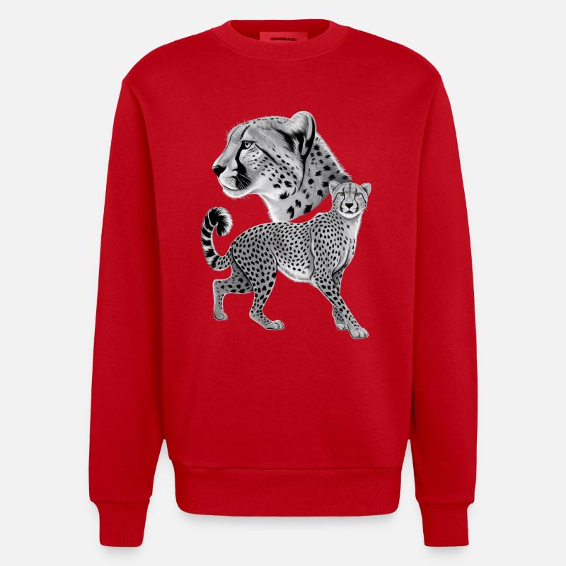 Guépard - Sweat bio épais oversize fabriqué en UE - rouge