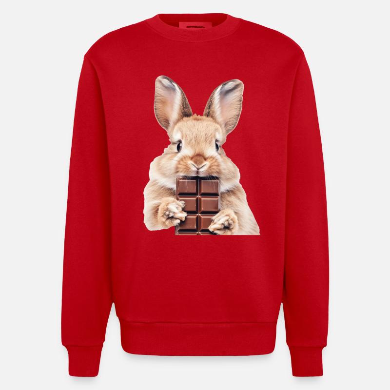 Rabbit - Heavyweight Oversized Organic Crew Neck Made in EU - red