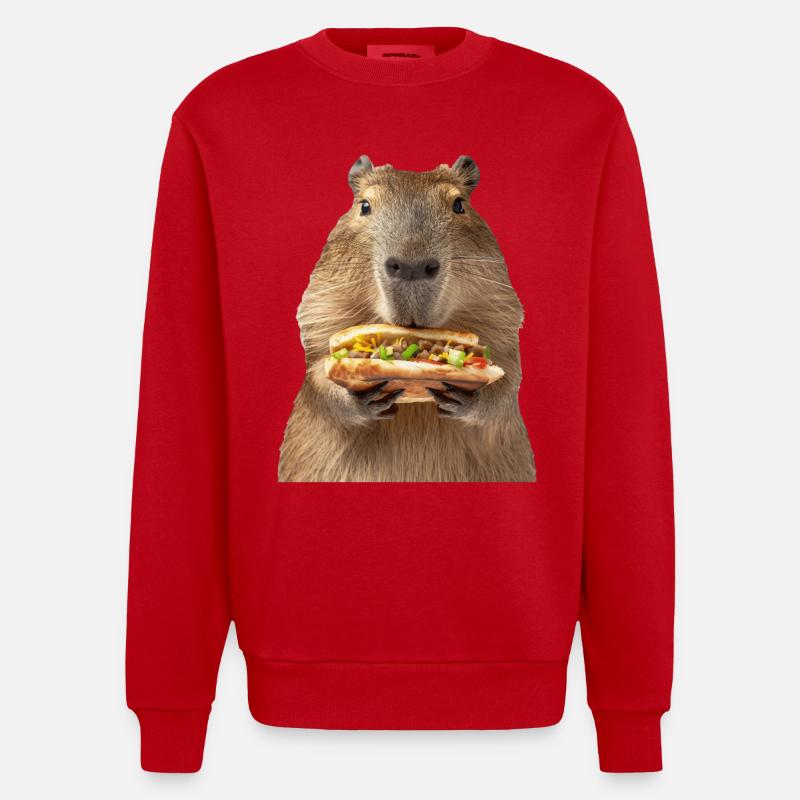 Capybara - Sweat bio épais oversize fabriqué en UE - rouge