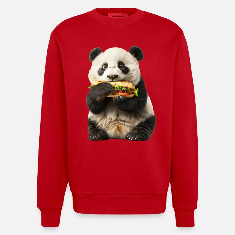 Panda - Heavyweight Oversized Organic Crew Neck Made in EU - Rot