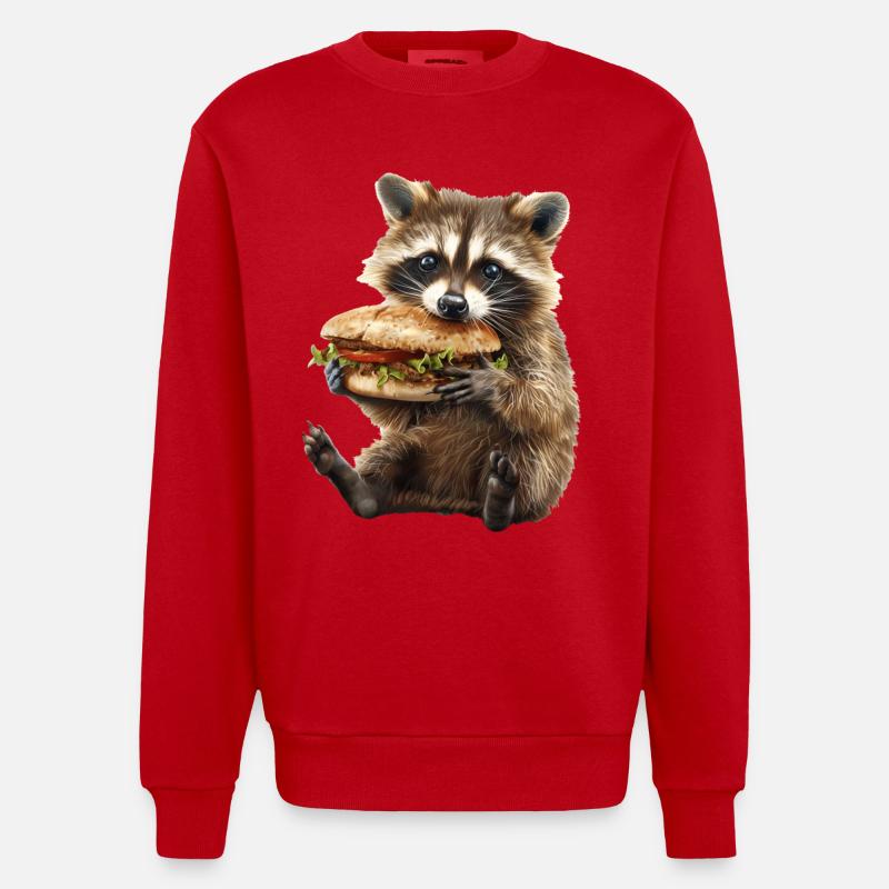 Raton laveur - Sweat bio épais oversize fabriqué en UE - rouge