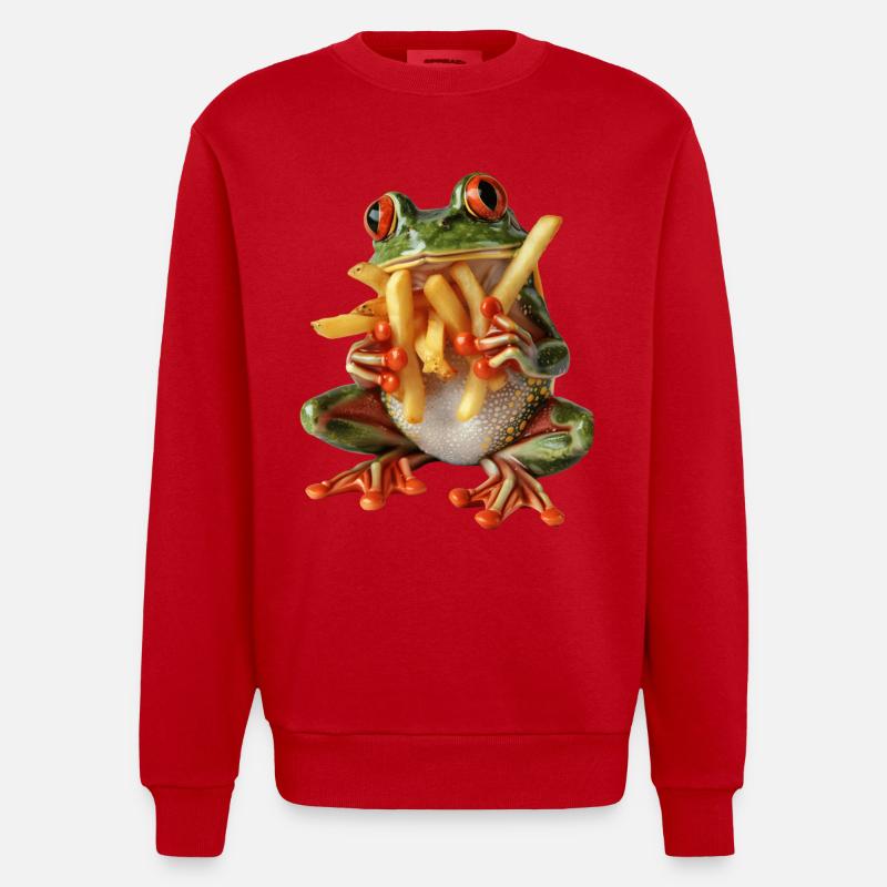 Frosch - Heavyweight Oversized Organic Crew Neck Made in EU - Rot