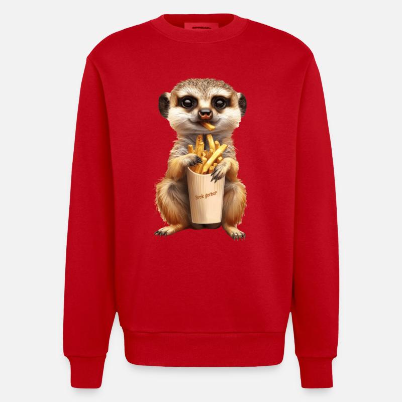 Erdmännchen - Heavyweight Oversized Organic Crew Neck Made in EU - Rot