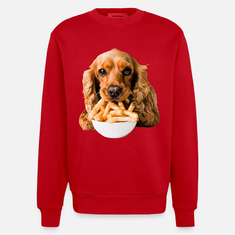 Cocker Spaniel - Sweat bio épais oversize fabriqué en UE - rouge