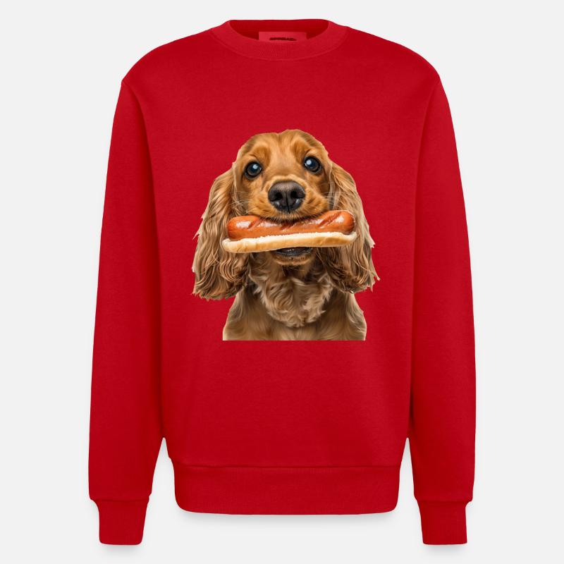 Cocker Spaniel - Sweat bio épais oversize fabriqué en UE - rouge