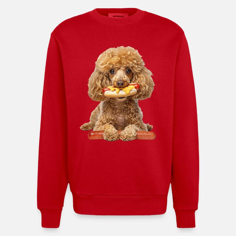 Pudel - Heavyweight Oversized Organic Crew Neck Made in EU - Rot