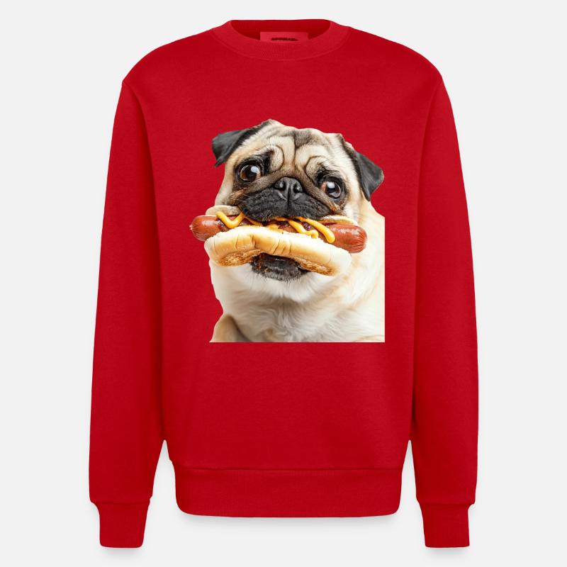 Mops - Heavyweight Oversized Organic Crew Neck Made in EU - Rot