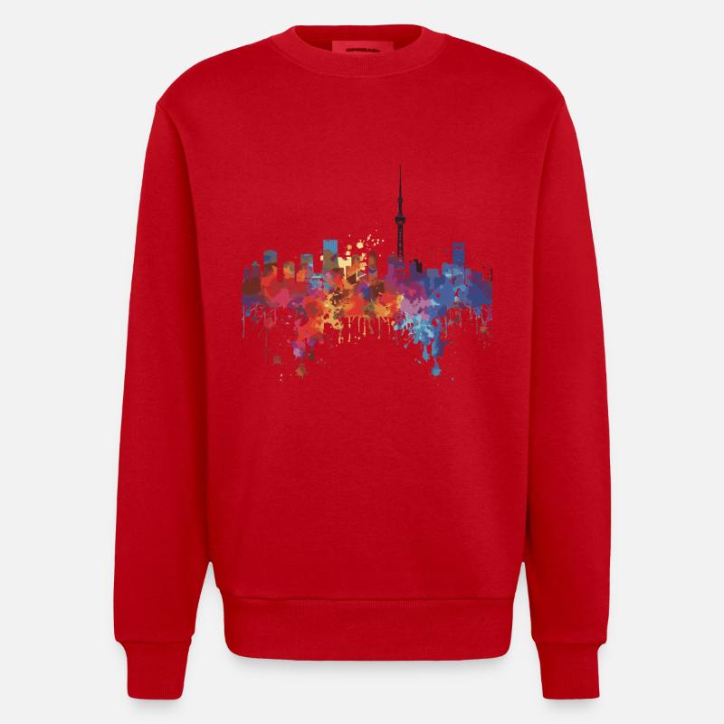 Hatsukaichi - Sweat bio épais oversize fabriqué en UE - rouge