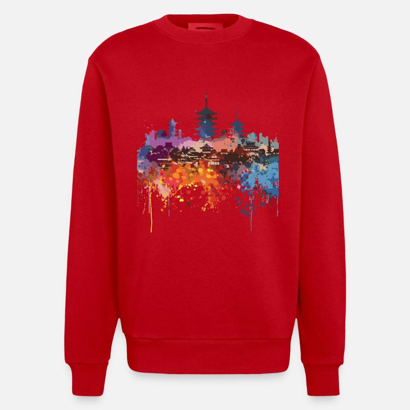 Hikone - Heavyweight Oversized Organic Crew Neck Made in EU - red