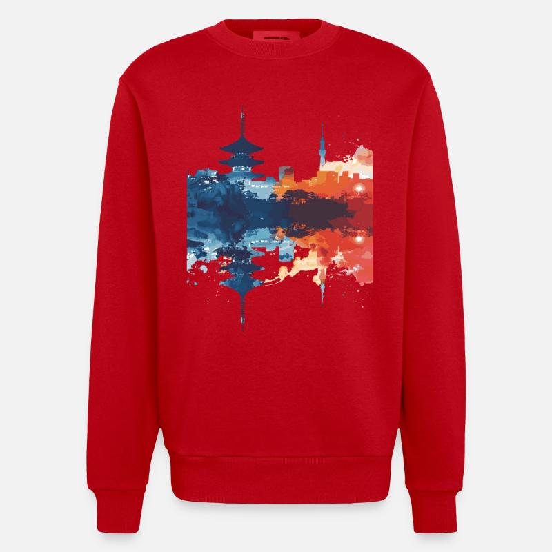 Hakodate - Sweat bio épais oversize fabriqué en UE - rouge