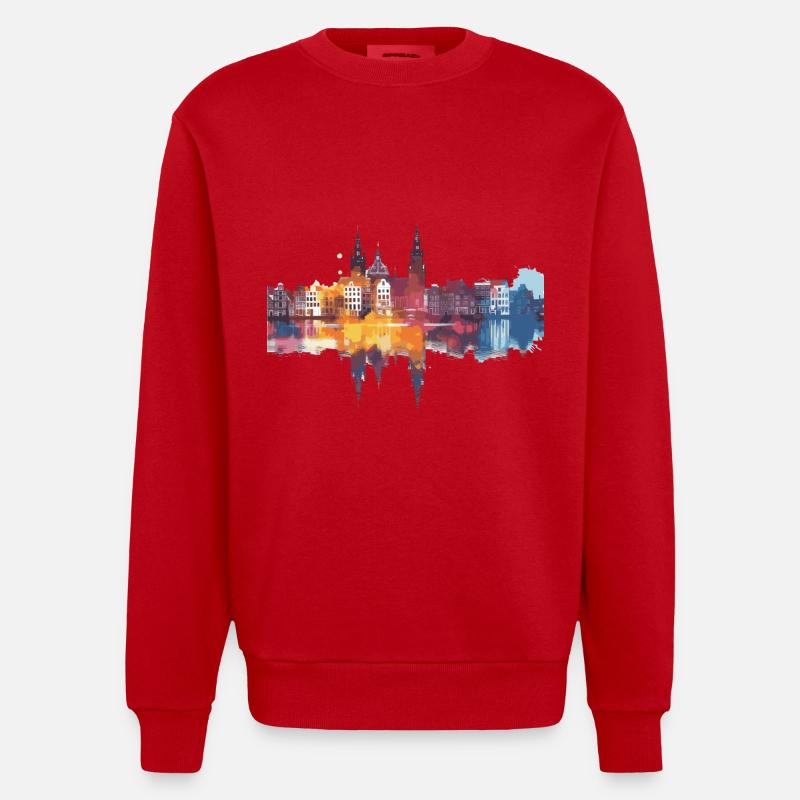 Zwolle - Sweat bio épais oversize fabriqué en UE - rouge