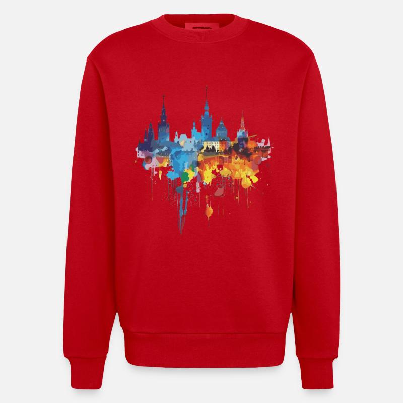 Bielsko-Biała - Sweat bio épais oversize fabriqué en UE - rouge