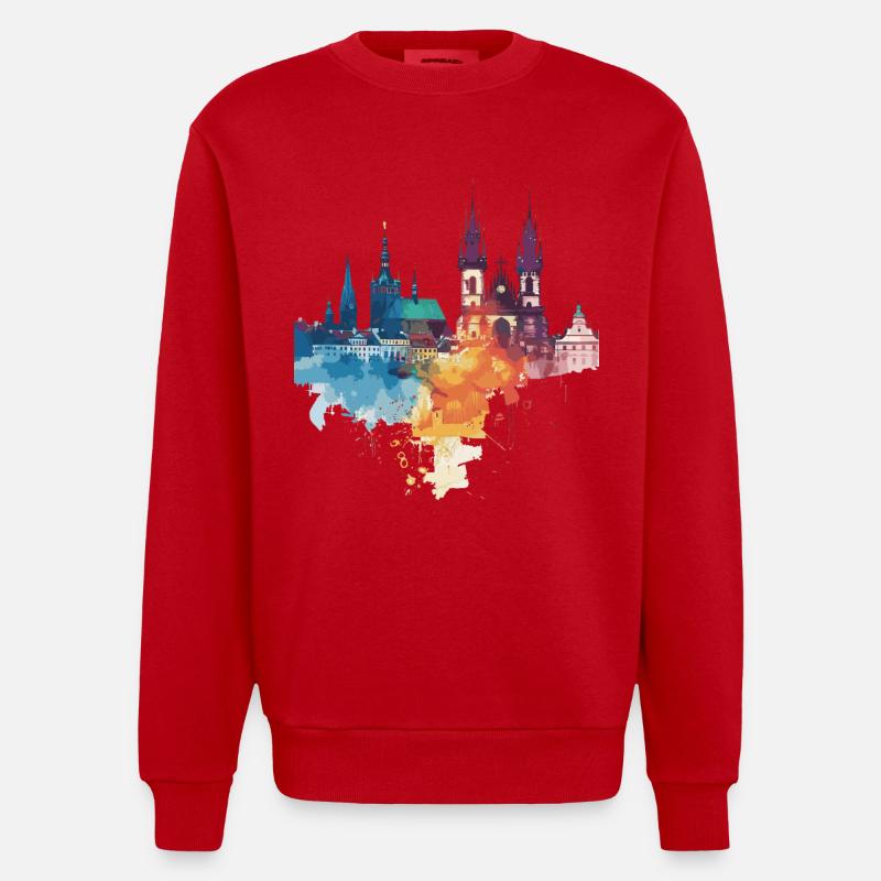Elk - Heavyweight Oversized Organic Crew Neck Made in EU - red