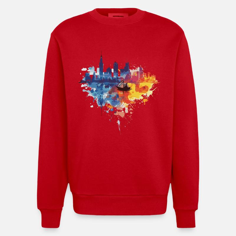 Gdynia - Sweat bio épais oversize fabriqué en UE - rouge