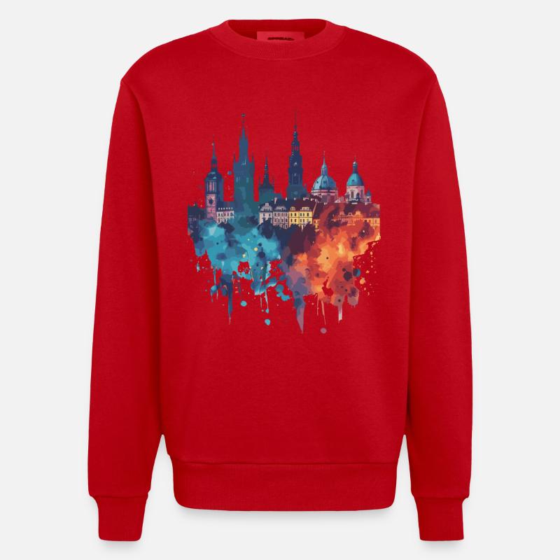 Zamość - Heavyweight Oversized Organic Crew Neck Made in EU - Rot