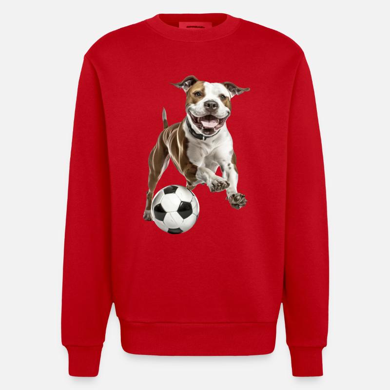 Pitbull terrier américain - Sweat bio épais oversize fabriqué en UE - rouge
