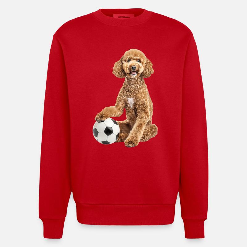 Caniche - Sweat bio épais oversize fabriqué en UE - rouge
