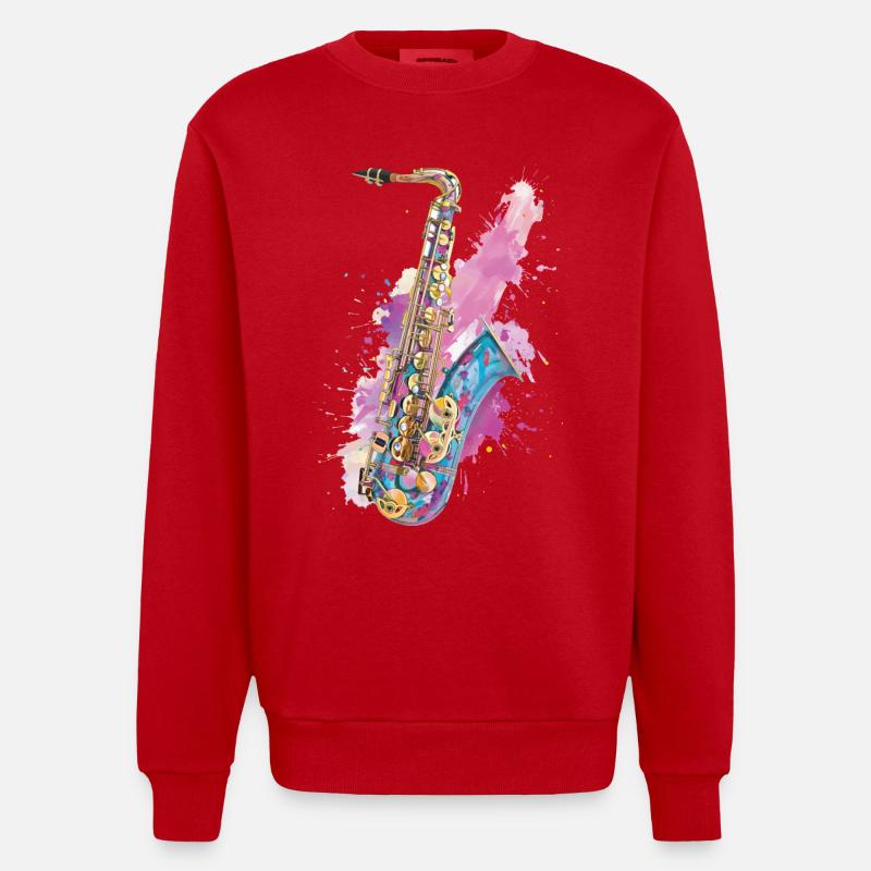 Saxophone - Sweat bio épais oversize fabriqué en UE - rouge