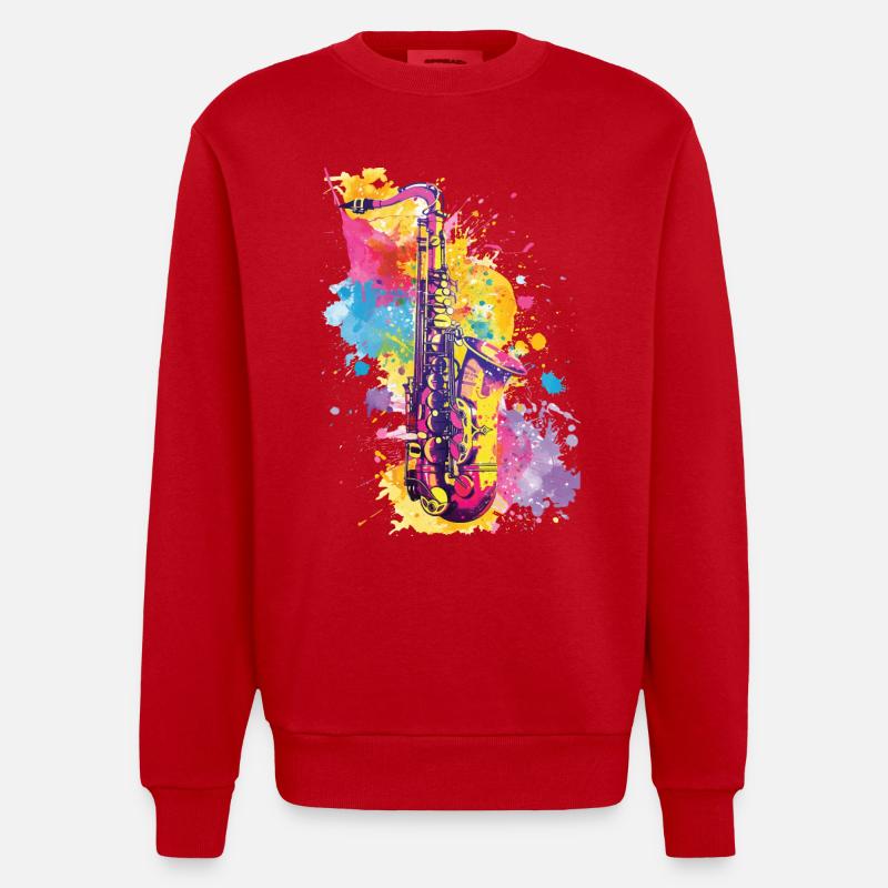 Saxophone - Sweat bio épais oversize fabriqué en UE - rouge