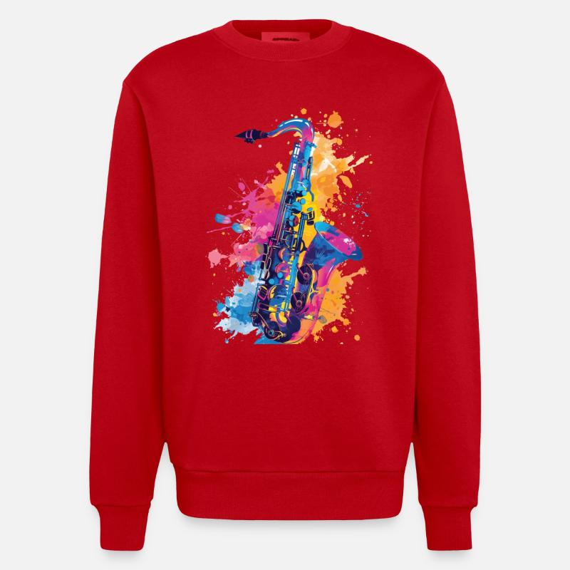 Saxophone - Sweat bio épais oversize fabriqué en UE - rouge