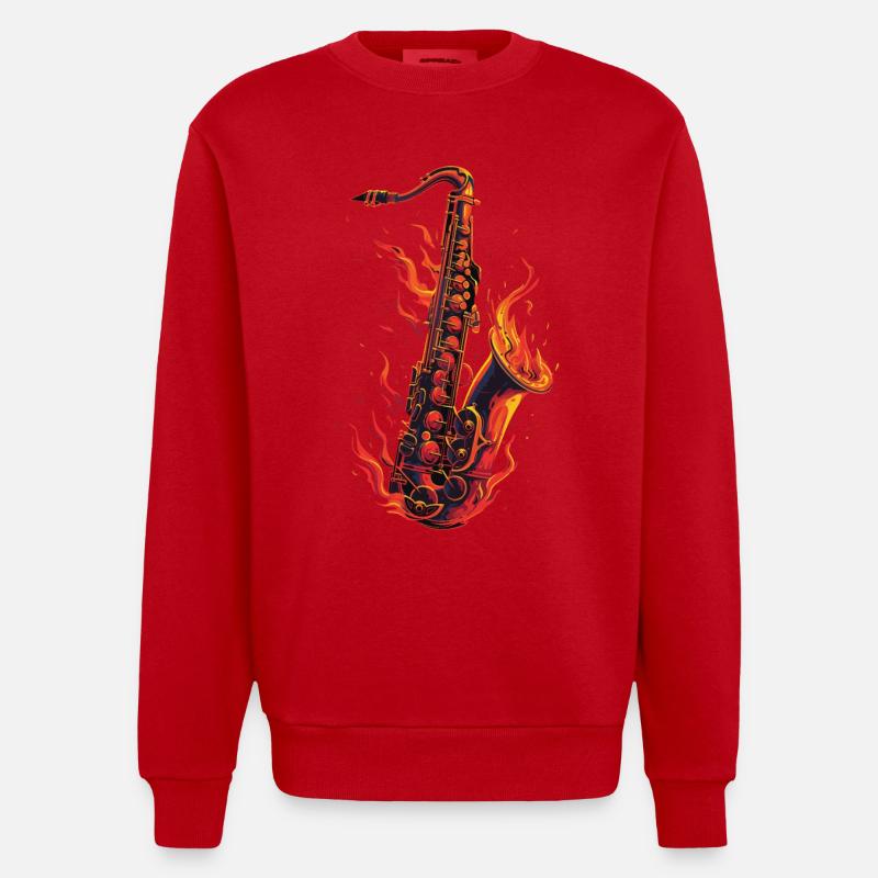 Saxophone - Sweat bio épais oversize fabriqué en UE - rouge