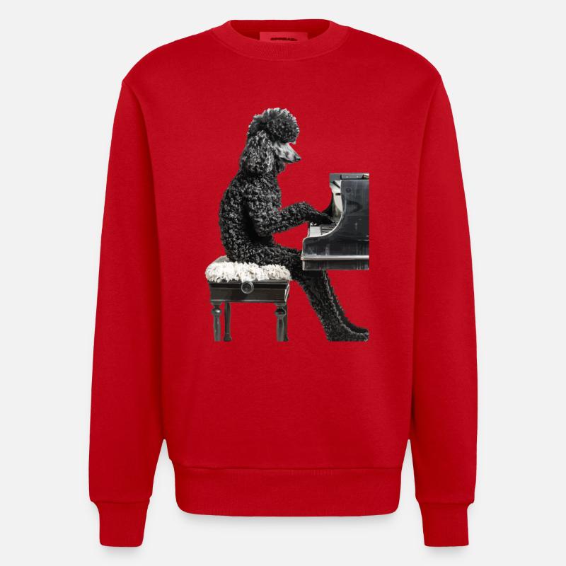 Caniche - Sweat bio épais oversize fabriqué en UE - rouge