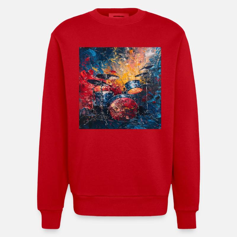 Percussion - Sweat bio épais oversize fabriqué en UE - rouge