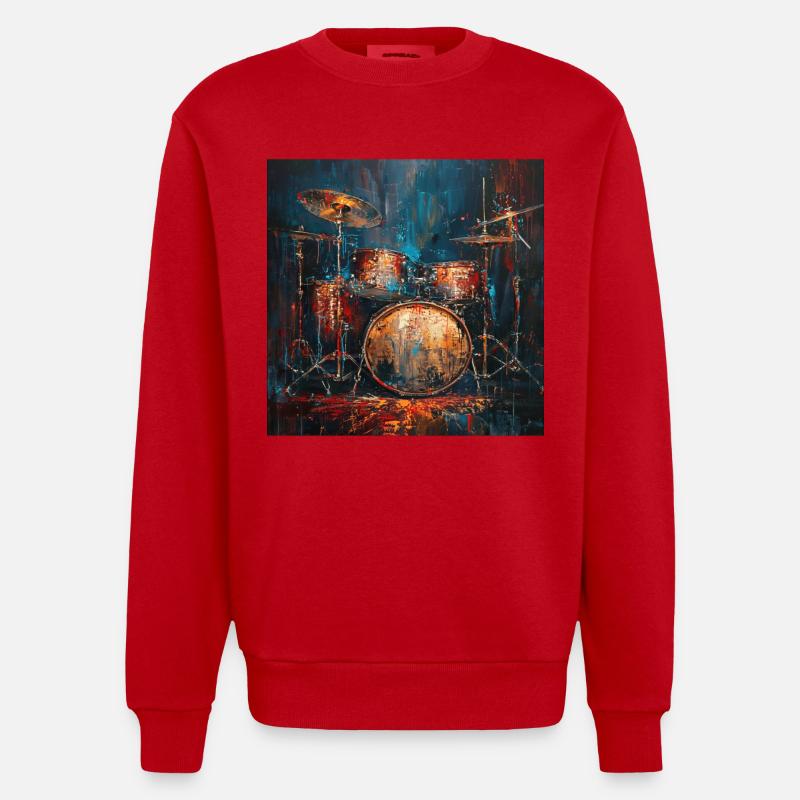 Percussion - Sweat bio épais oversize fabriqué en UE - rouge