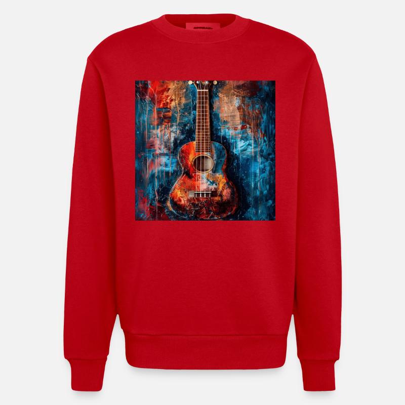 Ukulélé - Sweat bio épais oversize fabriqué en UE - rouge