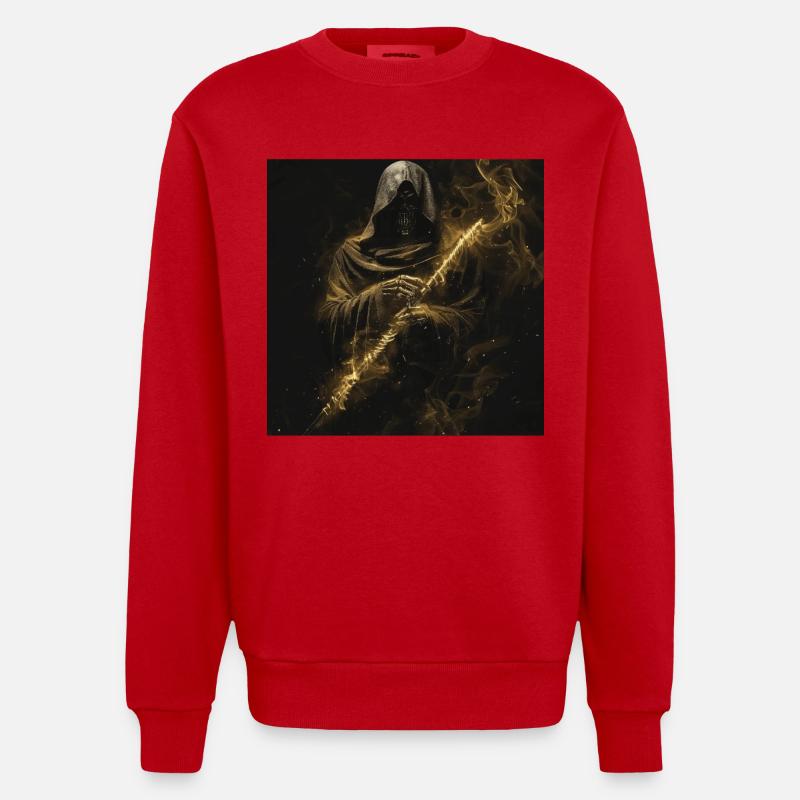 Querflöte - Heavyweight Oversized Organic Crew Neck Made in EU - Rot
