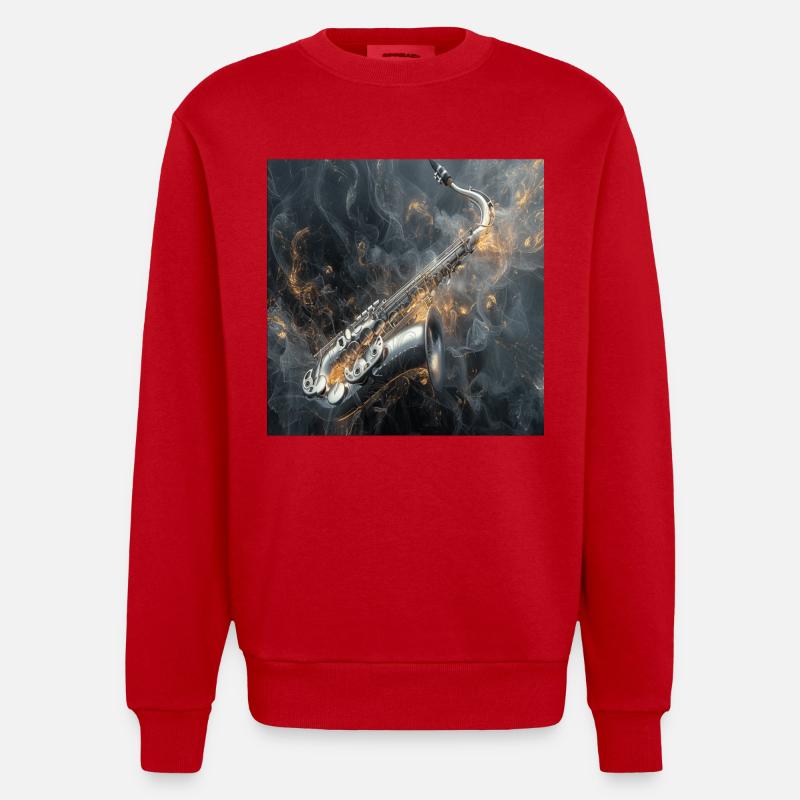 Saxophon - Heavyweight Oversized Organic Crew Neck Made in EU - Rot