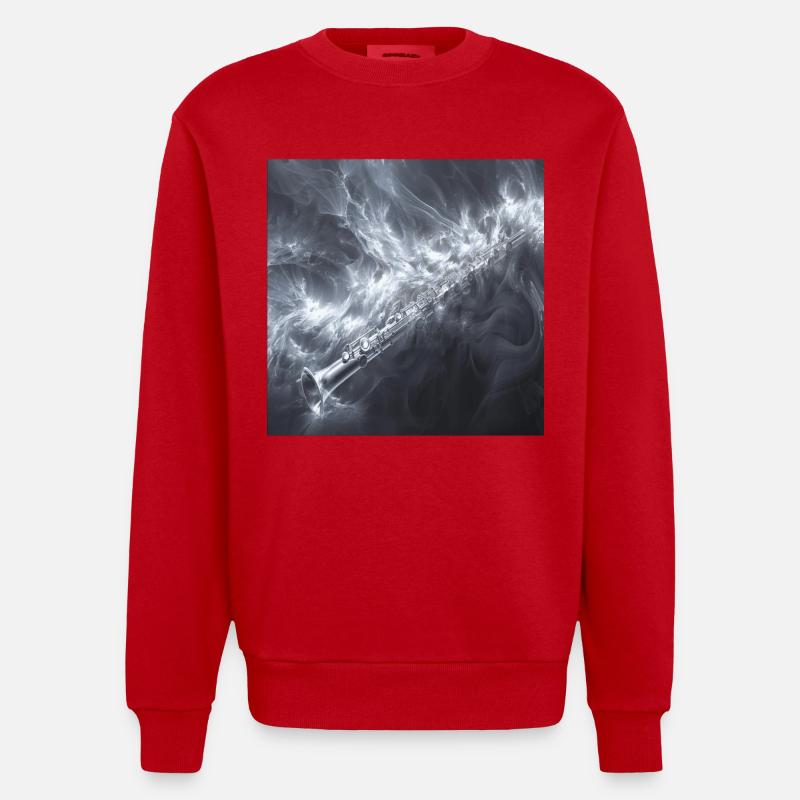 Querflöte - Heavyweight Oversized Organic Crew Neck Made in EU - Rot