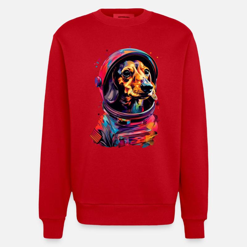Dackel - Heavyweight Oversized Organic Crew Neck Made in EU - Rot