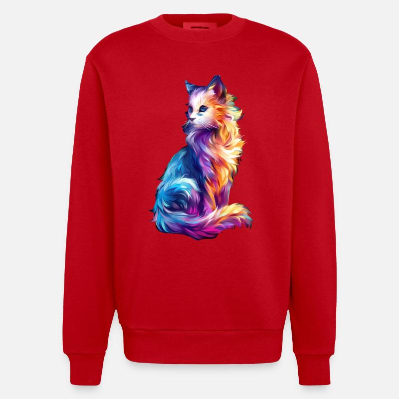 Katze - Heavyweight Oversized Organic Crew Neck Made in EU - Rot
