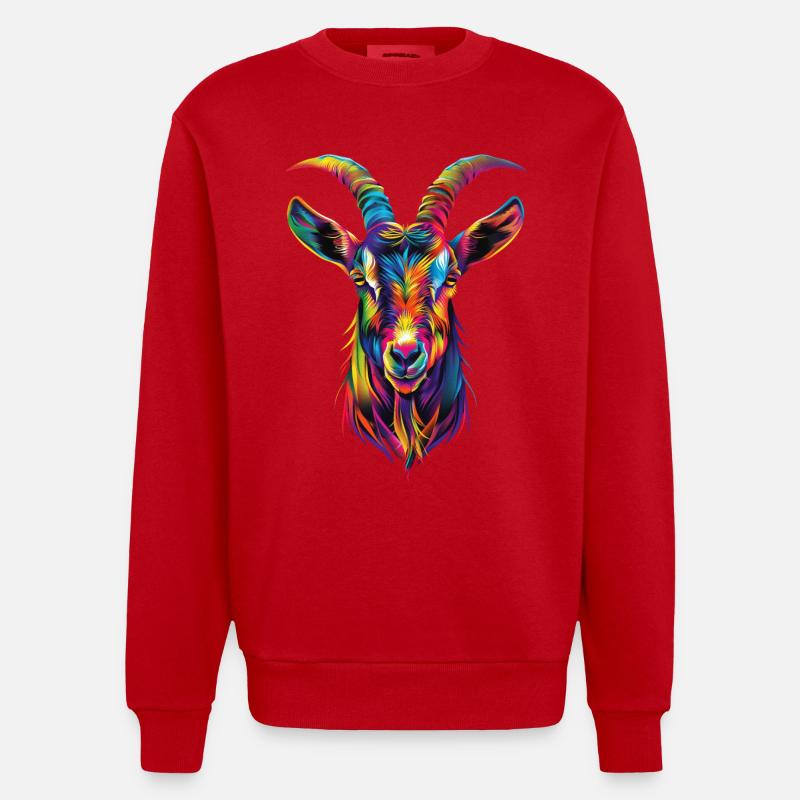 Ziege - Heavyweight Oversized Organic Crew Neck Made in EU - Rot