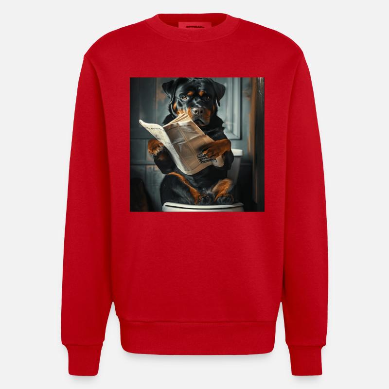 Rottweiler - Heavyweight Oversized Organic Crew Neck Made in EU - Rot