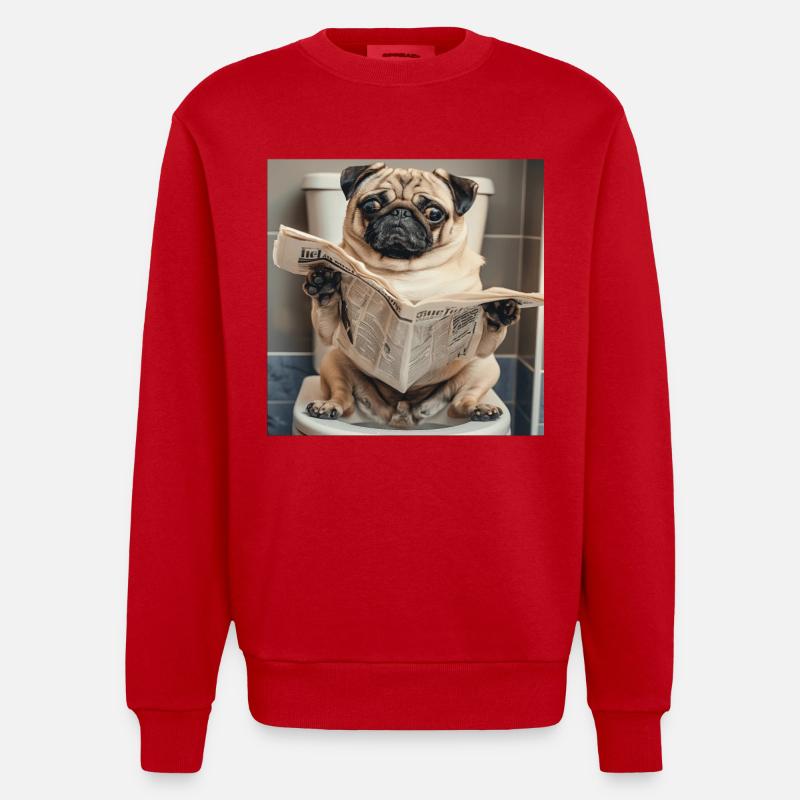 Mops - Heavyweight Oversized Organic Crew Neck Made in EU - Rot