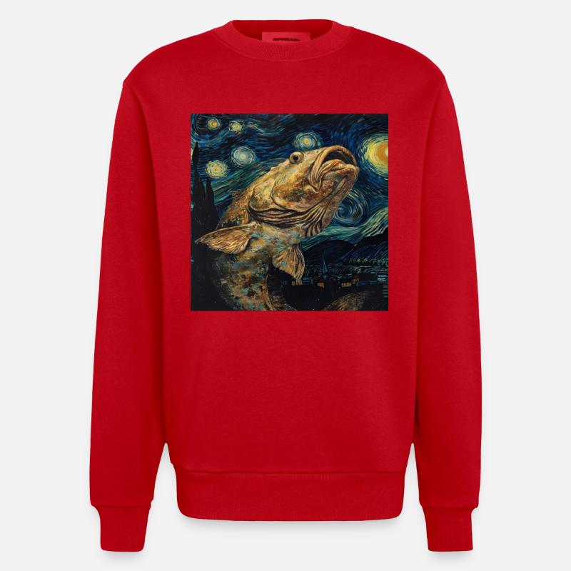 Quastenflosser - Heavyweight Oversized Organic Crew Neck Made in EU - Rot