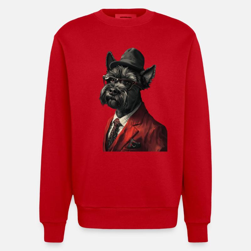 Scottish Terrier - Heavyweight Oversized Organic Crew Neck Made in EU - Rot